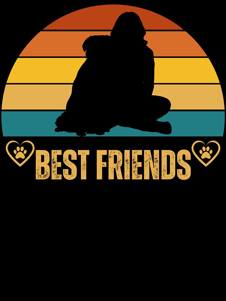 Me And My Dog, Retro Sunrise Inspired Design, Girl And Dog Best Friends Saying, Pet Appreciation Gift by KirwanArt