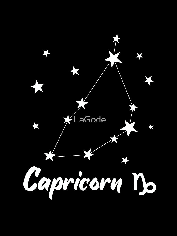 Capricorn Zodiac Star Constellation White Lines by LaGode