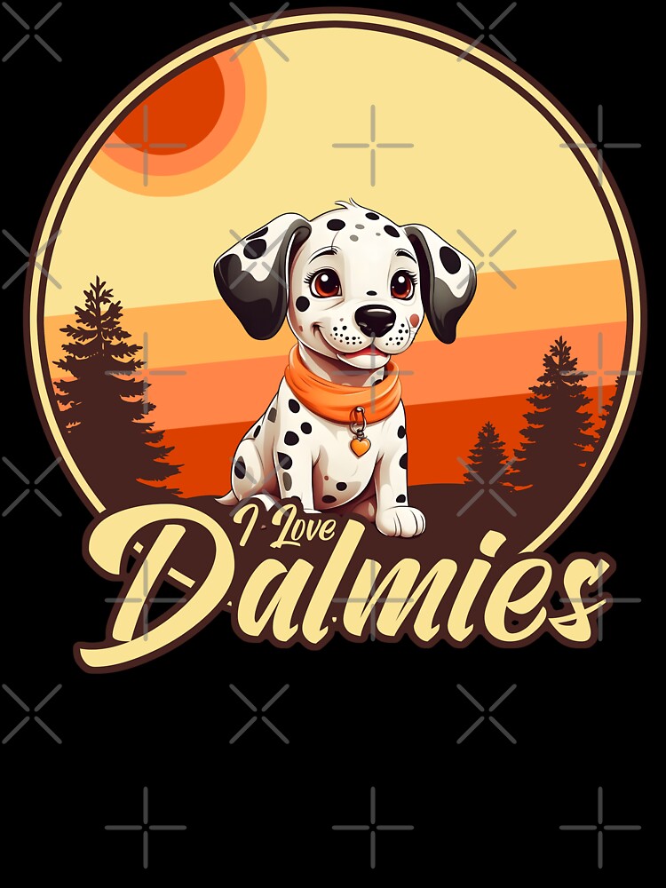 I Love Dalmatians - Vintage Sunset Design - Dalmatian Lover by brindled