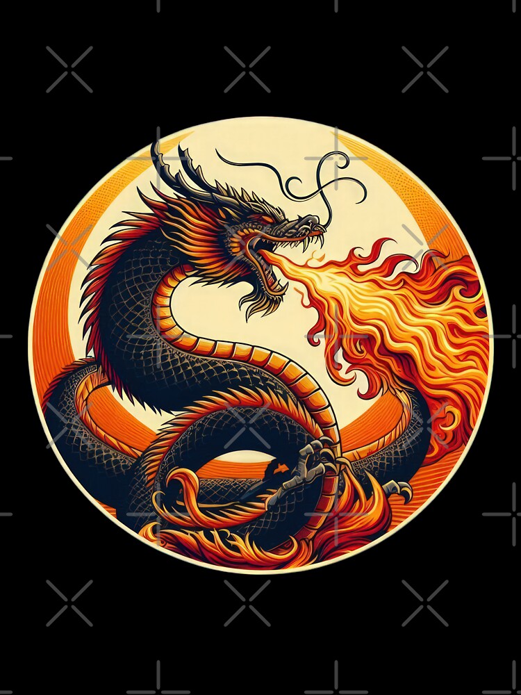 Fire light dragon breathing fire vintage by Expressions-Sel