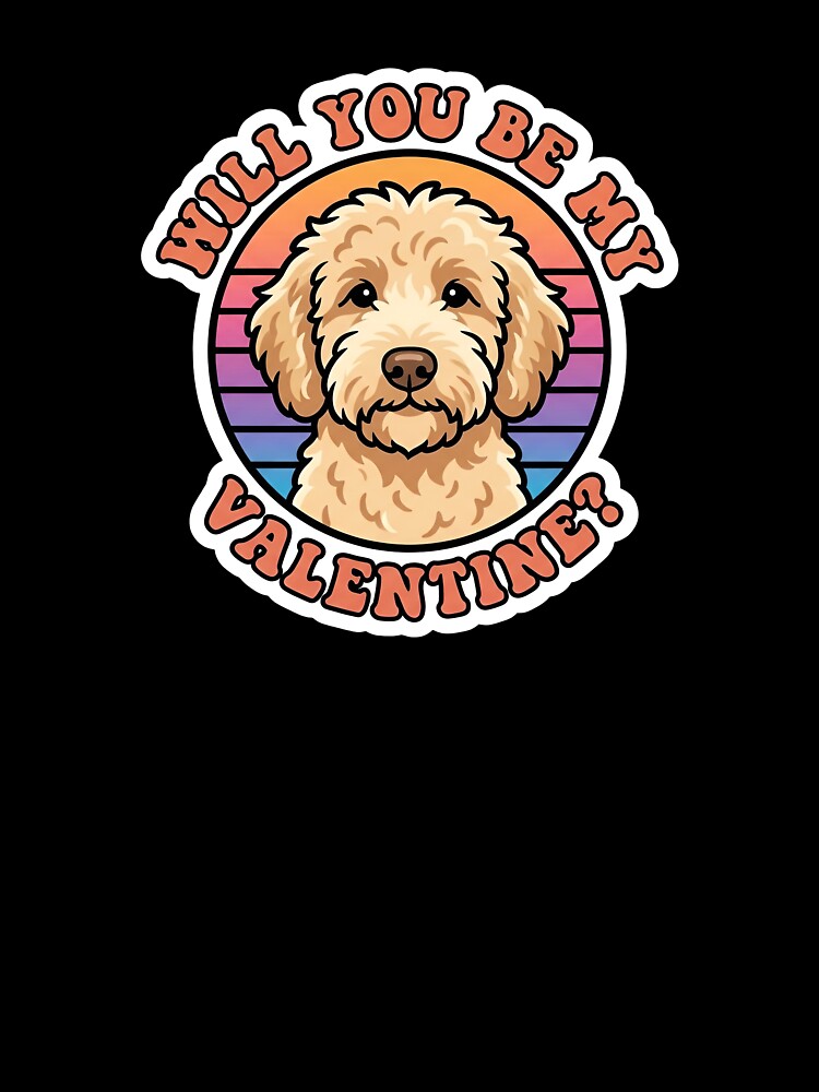 Goldendoodle Valentine - Retro Sunset Puppy by M1234s