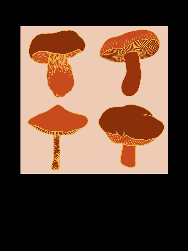 Warm toned mushroom design by hanameda