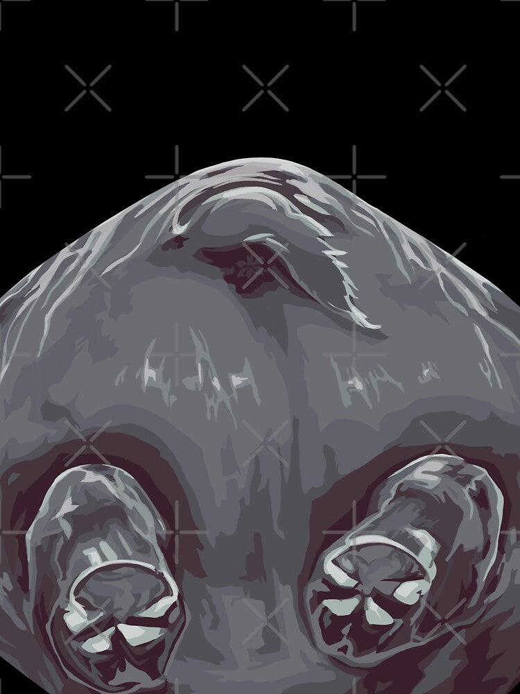 Hippo butt, large print white edition by bye-then