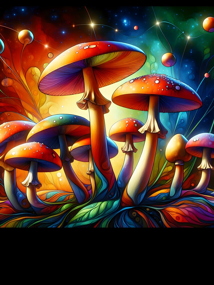 Psychedelic Galactic Mushroom Scene by Travelcases