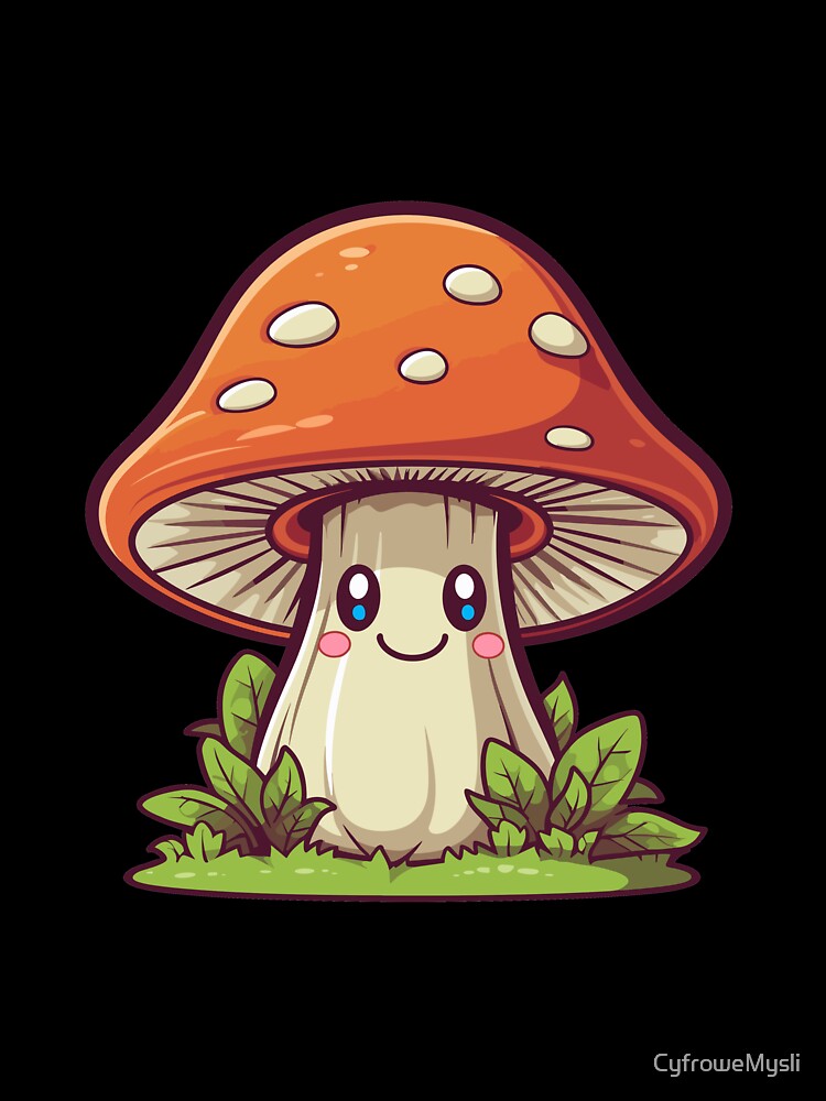 Cute Kawaii Mushroom Character Design by CyfroweMysli