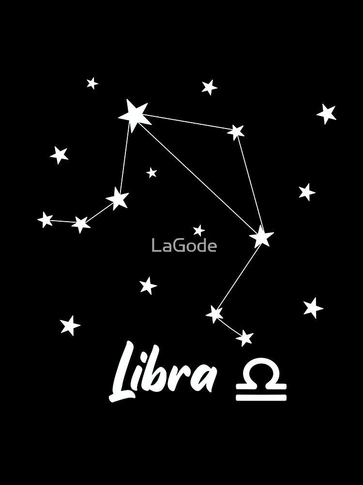 Libra Zodiac Star Constellation White Lines by LaGode