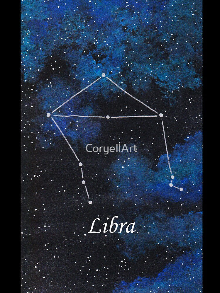 Libra Zodiac Sign Space Painting by CoryellArt