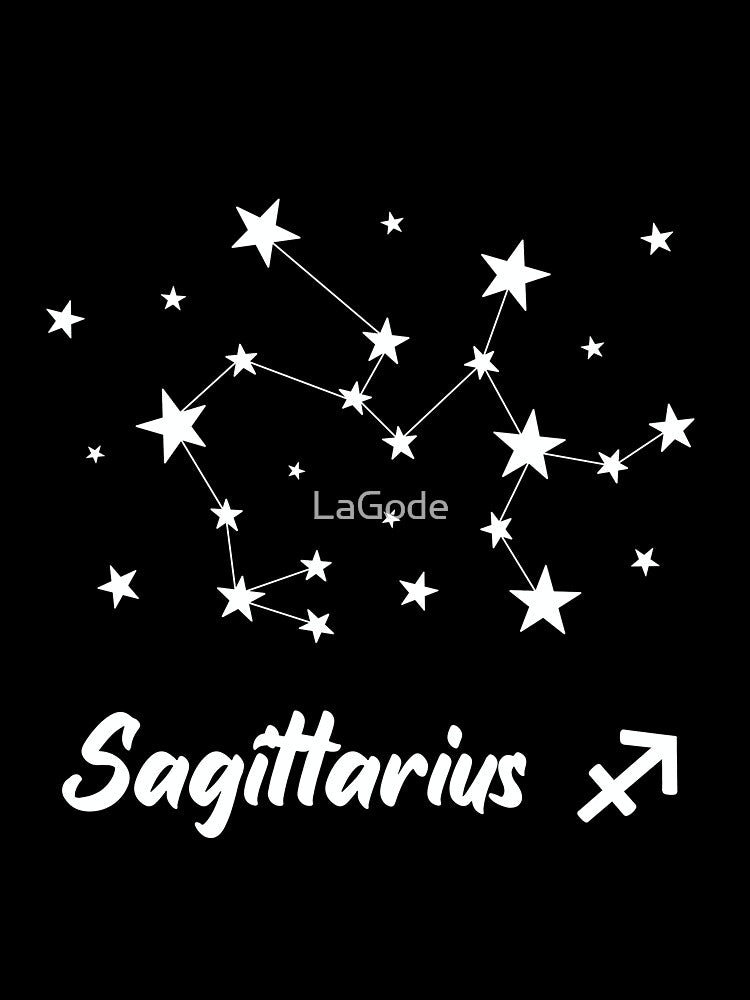 Sagittarius Zodiac Star Constellation White Lines by LaGode