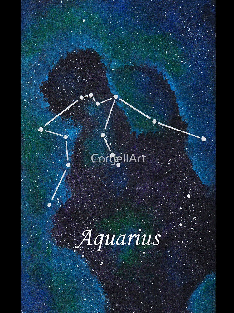 Aquarius Zodiac Sign Space Painting by CoryellArt