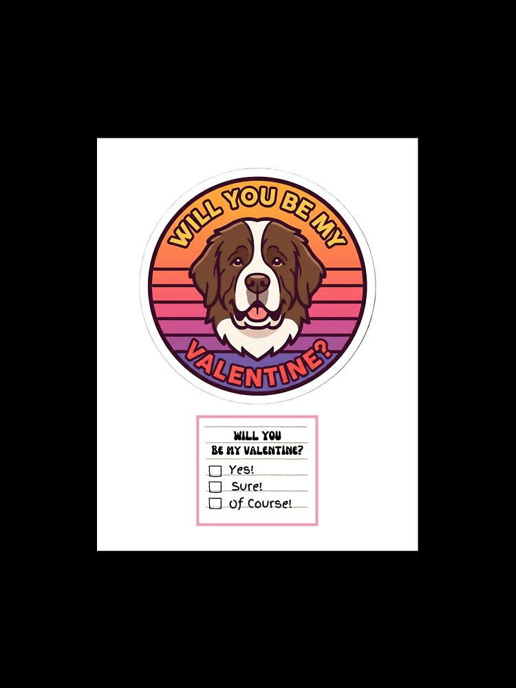 Adorable Watercolor Retro Newfoundland Water Dog– Valentine’s Day Question by M1234s