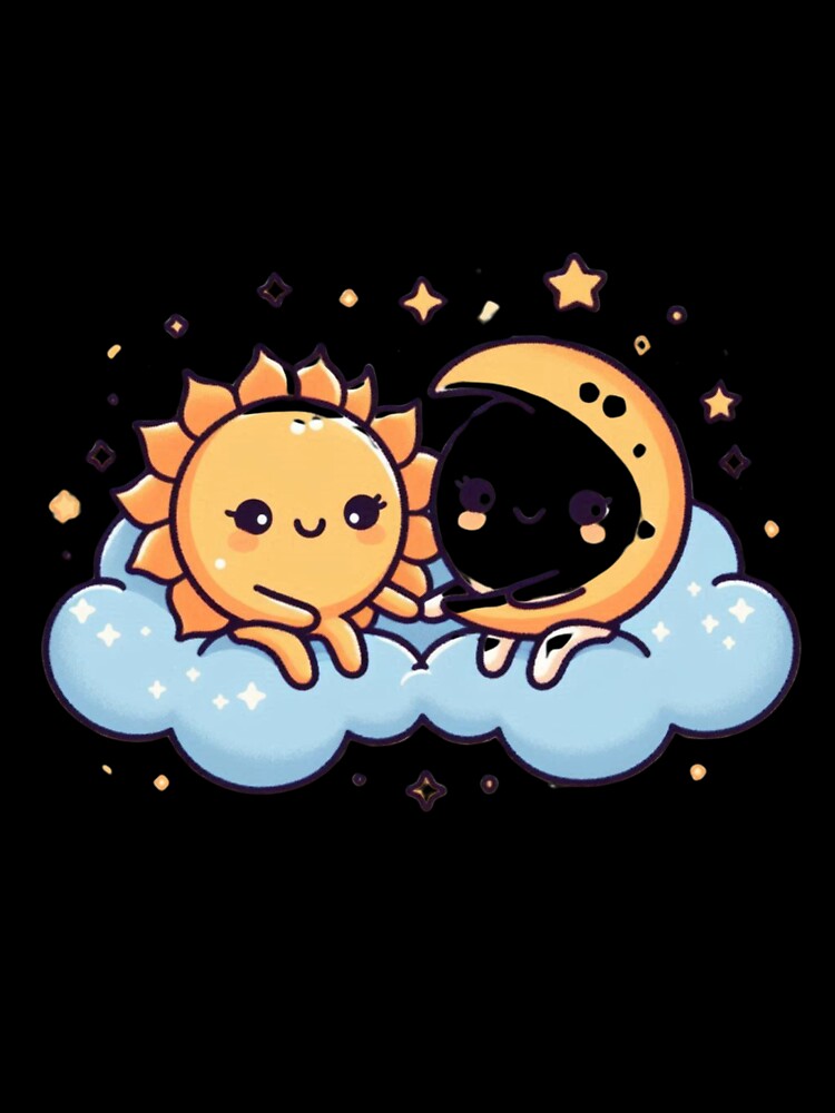Cosmic Harmony Sun and Moon’s Playful Friendship by muitee