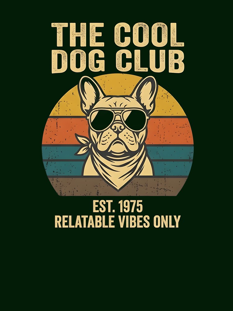 Retro French Bulldog The Cool Dog Club Vintage Sunset by KaysonSmith