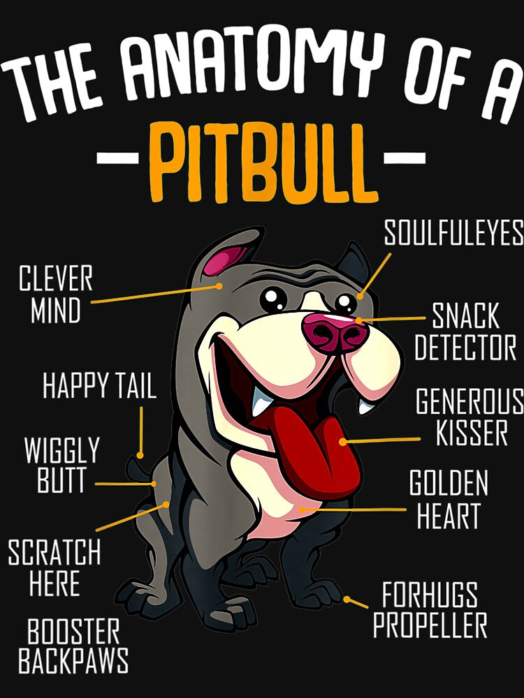 Anatomy Of A Pitbull Funny Cute Dog Pet Animal Lover by wowart4u