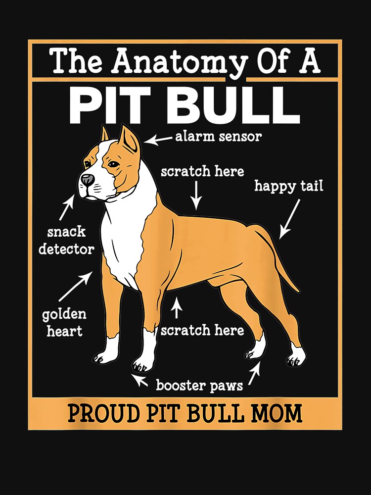 Anatomy Of A Pit Bull for Moms by wowart4u
