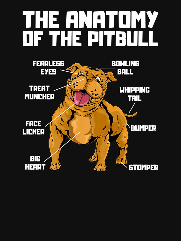 The Anatomy of a Pitbull Funny Pitbull Terrier by wowart4u