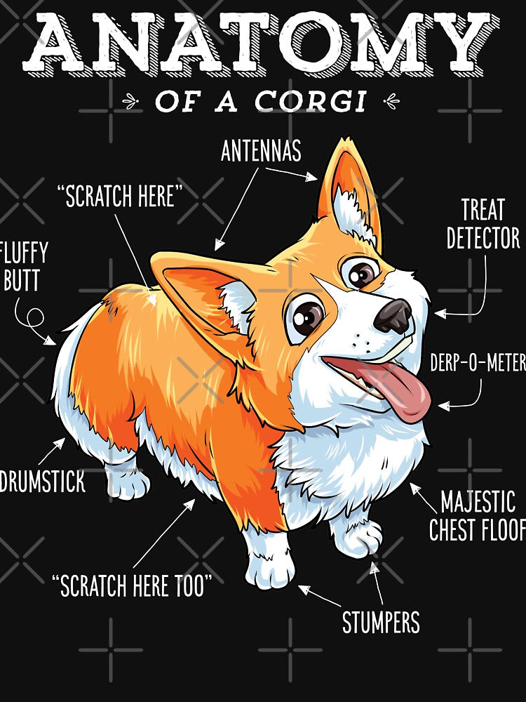 Anatomy of a Corgi T-Shirt Funny Corgis Dog Puppy Shirt by LiqueGifts