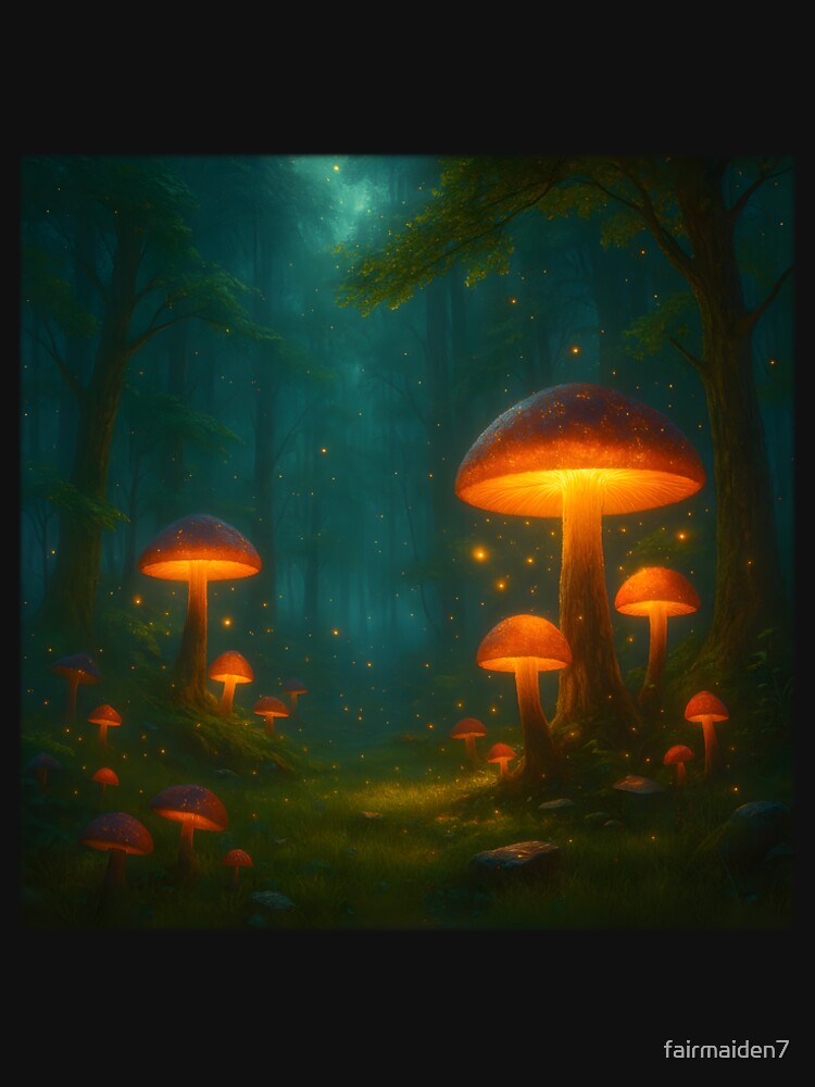 "Glowshroom Forest — Bioluminescent Mushroom Enchantment" by fairmaiden7