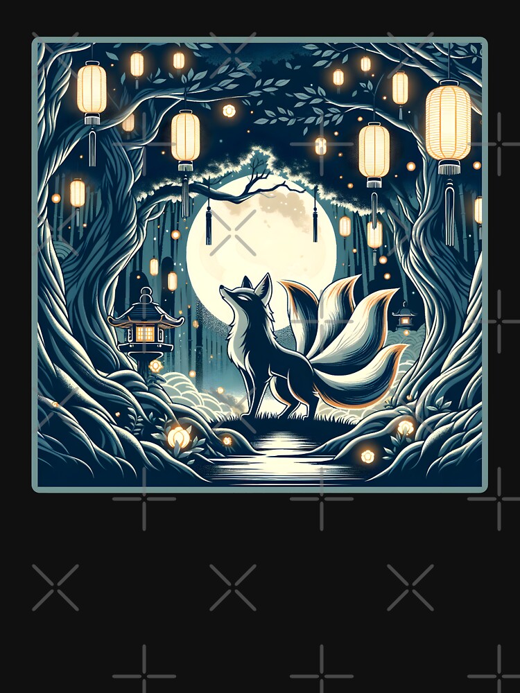 Enchanted Japanese Kitsune Forest. Japanese folklore. by Unitepeople
