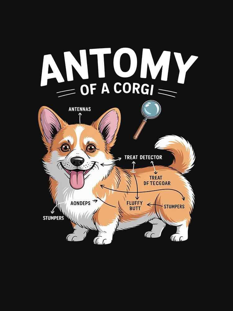 Anatomy Of A Corgi Dog Lovers Men Women Boys Girls by MarkLeedsArt
