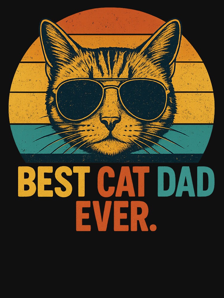 Best Cat Dad Ever Retro Vintage Sunglasses Design by flagylART