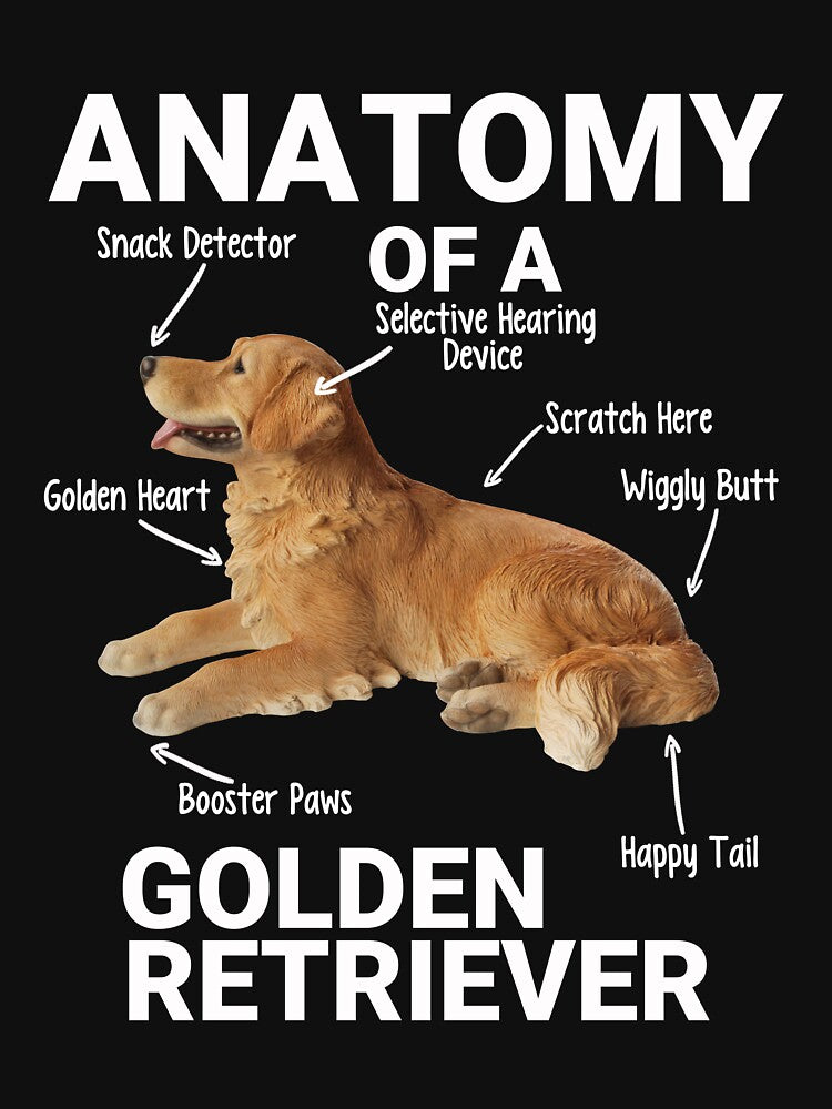 Anatomy Of A Golden Retriever Funny Pet Golden Retriever Gear by DynamicDesign