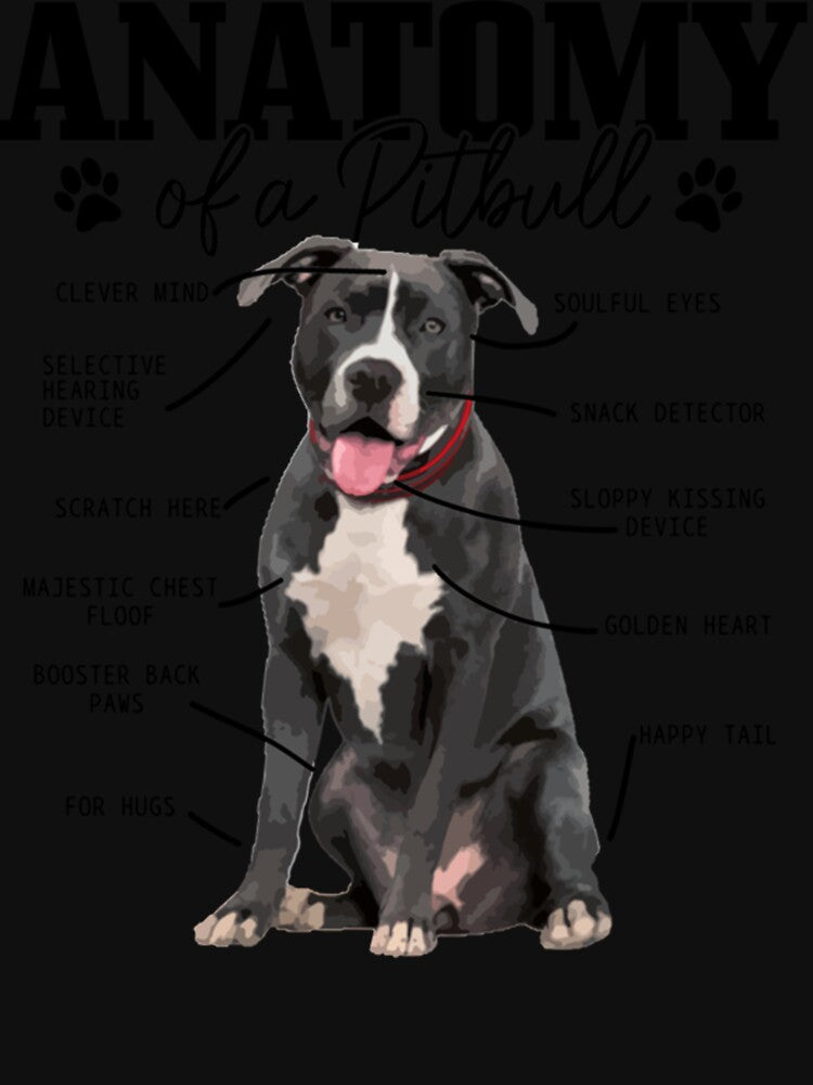 Anatomy Of A Pitbull Dog Funny Cute Pitbull Mom Pitbull Dad Pullover Hoodie by unhdisoz