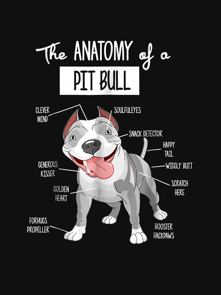 Anatomy Of A Pitbull T-shirt Dog Lover by HansShields