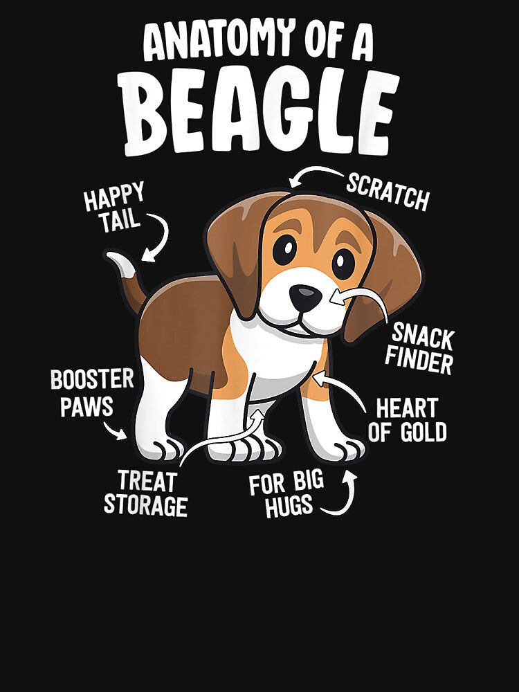 Gifts For Beagle Lovers Dog Mom Funny Anatomy Of A Beagle T-Shirt by Hurst669