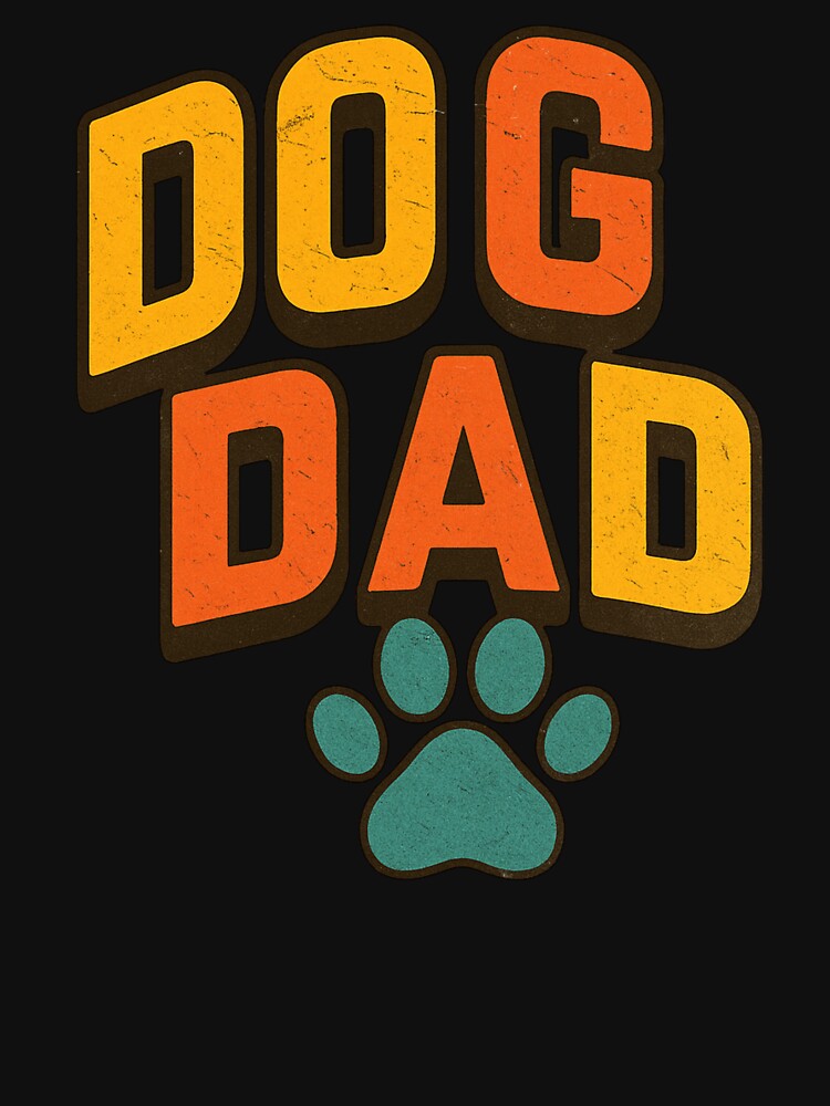 Dog Dad Retro Paw Print Design by flagylART