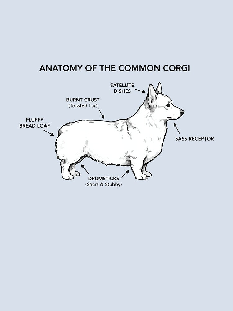 Anatomy Of A Corgi Loaf Funny Diagram by Petzzz