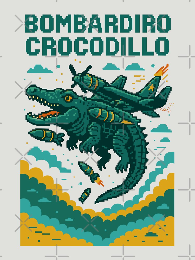 Bombardiro Crocodilo Italian Brainrot Memes Pixel by Sitchko