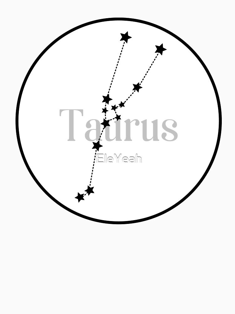 Taurus zodiac constellation (white) by EleYeah