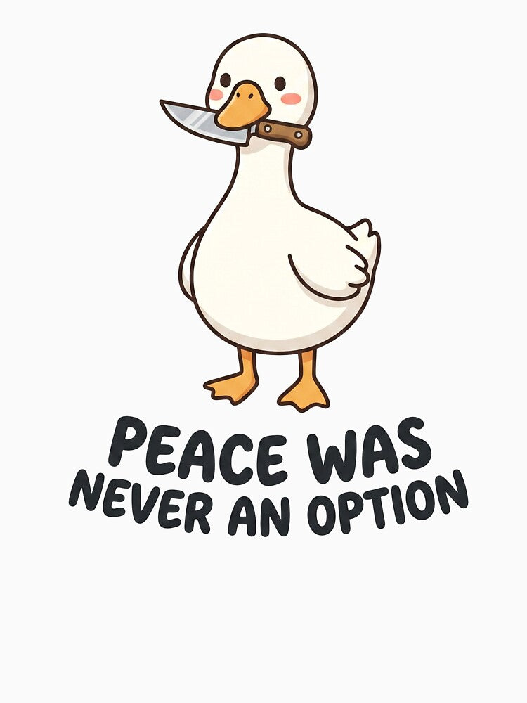 Knife Goose - Peace Was Never an Option // Silly Animal Sticker by Astraphyllia