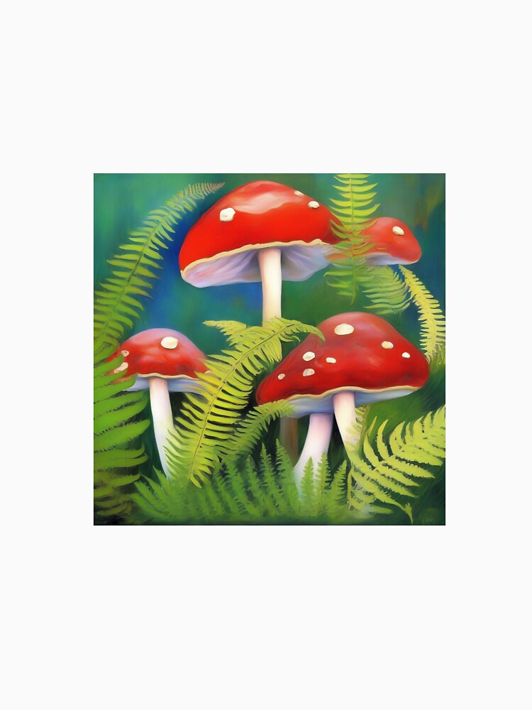 Red mushrooms with ferns by Christies  Creations