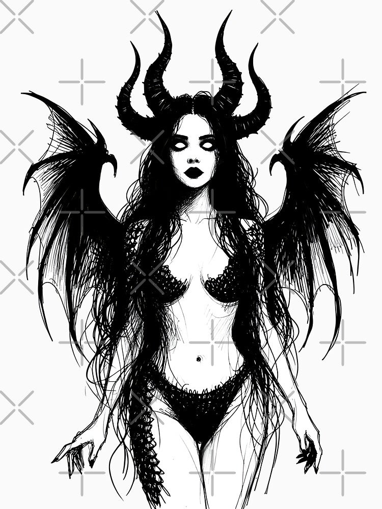 Horned Dragon Woman by Velvet Vulcan Art