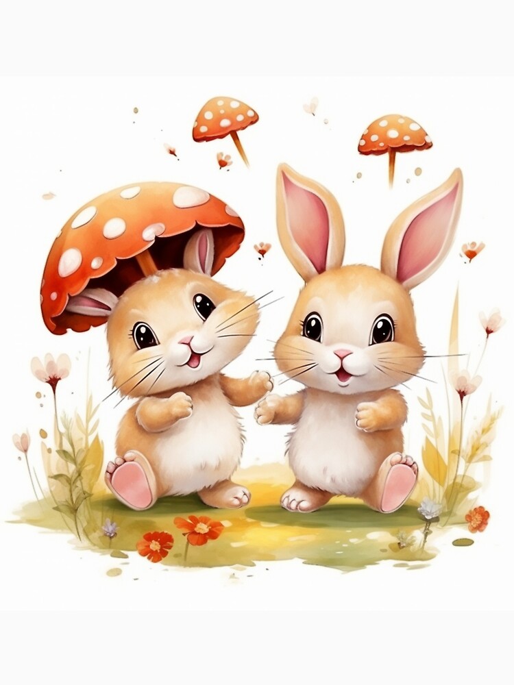Dancing mushroom rabbits by NuttyCottage