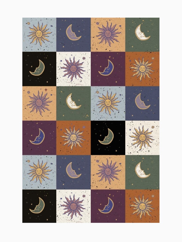 Celestial patchwork sun and moon 90's by BrontesWhimsyStore