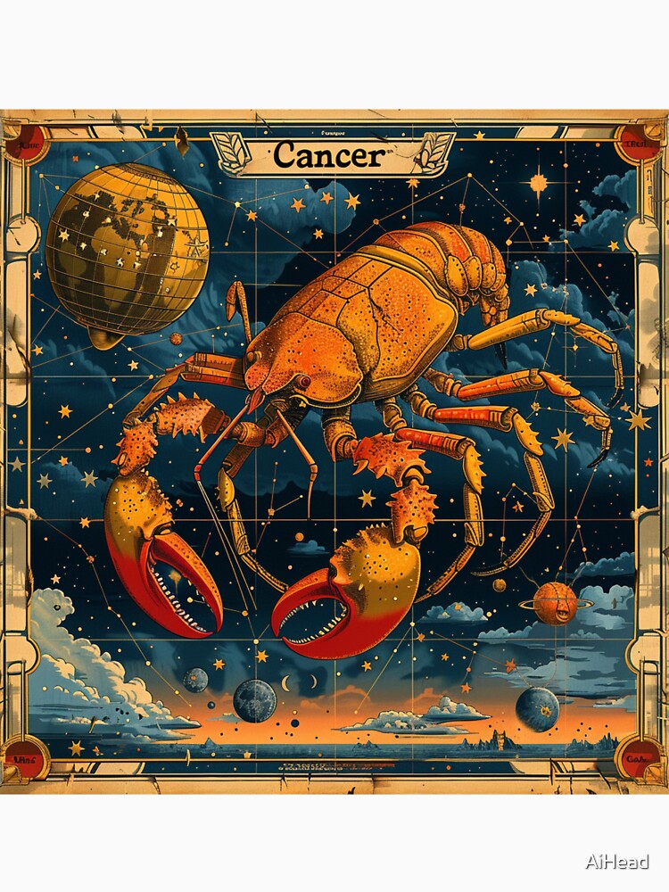 Vintage SciFi Style Cancer Zodiac Sign by AiHead