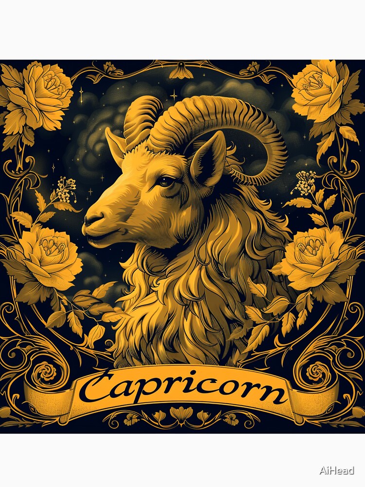 Vintage Style Capricorn Zodiac Sign by AiHead