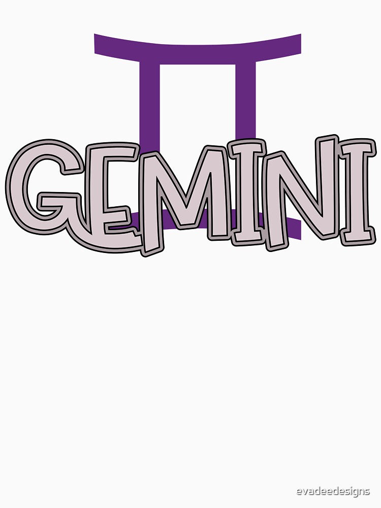 Purple Gemini Zodiac Sign Symbol by evadeedesigns