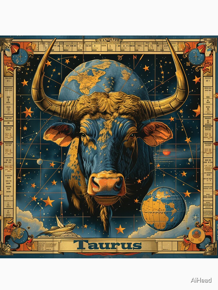Vintage SciFi Style Taurus Zodiac Sign by AiHead