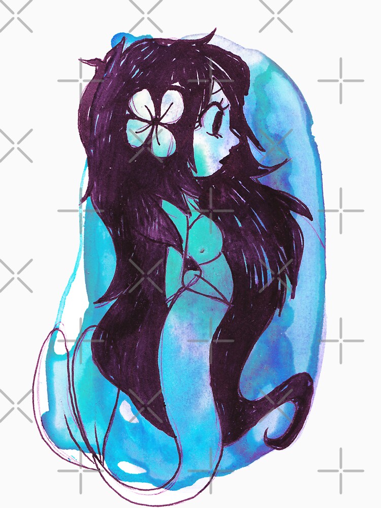 Blue Watercolor Mermaid by SaradaBoru