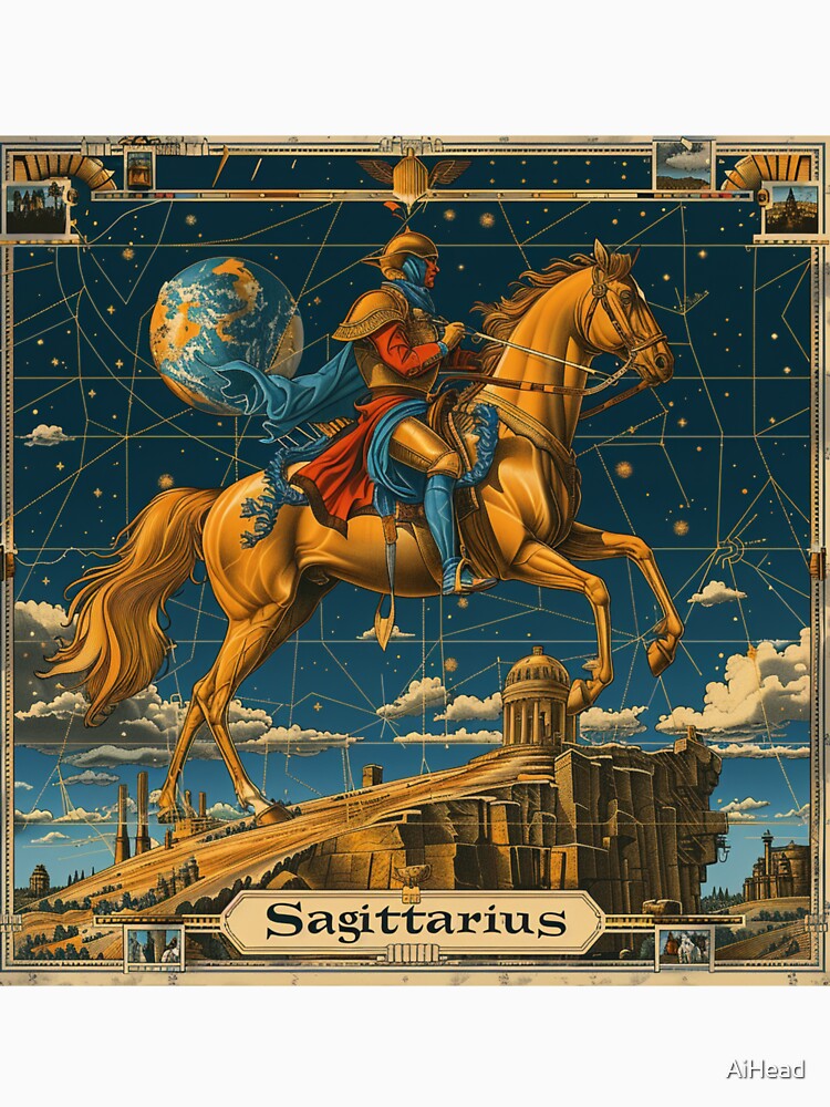 Vintage SciFi Style Sagittarius Zodiac Sign by AiHead