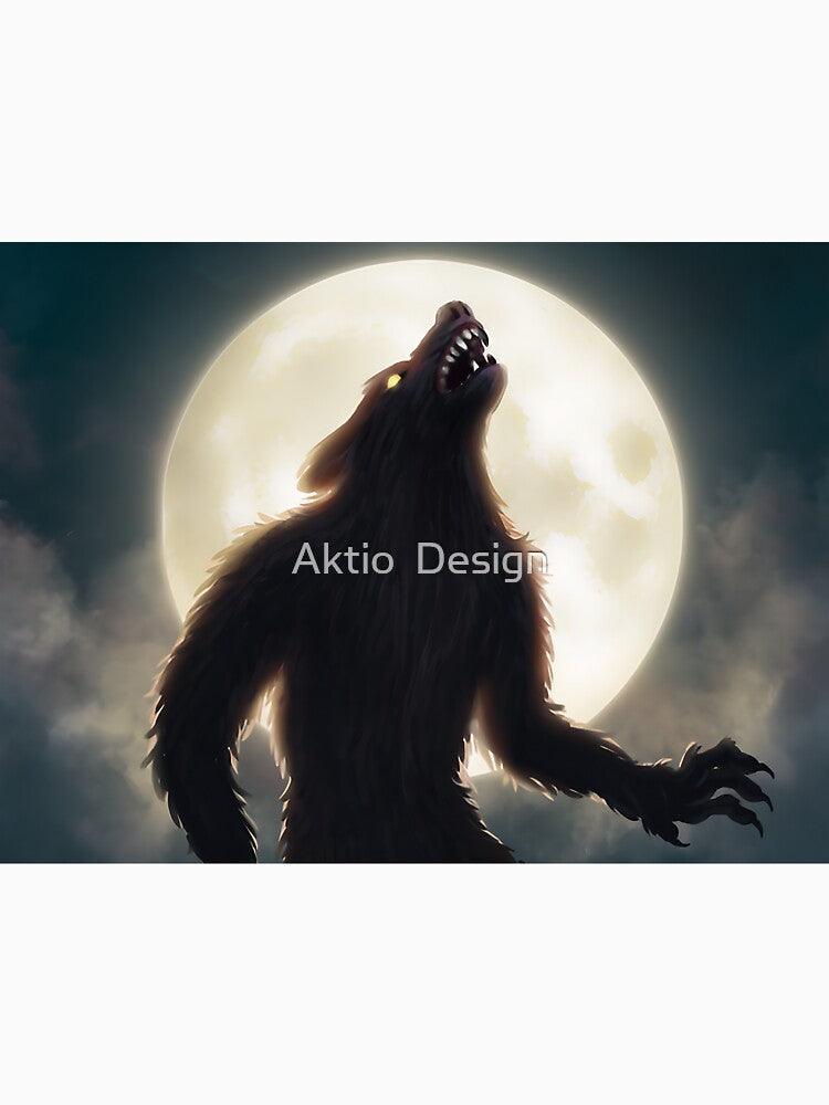 Werewolf standing in front of the moon by Aktio  Design