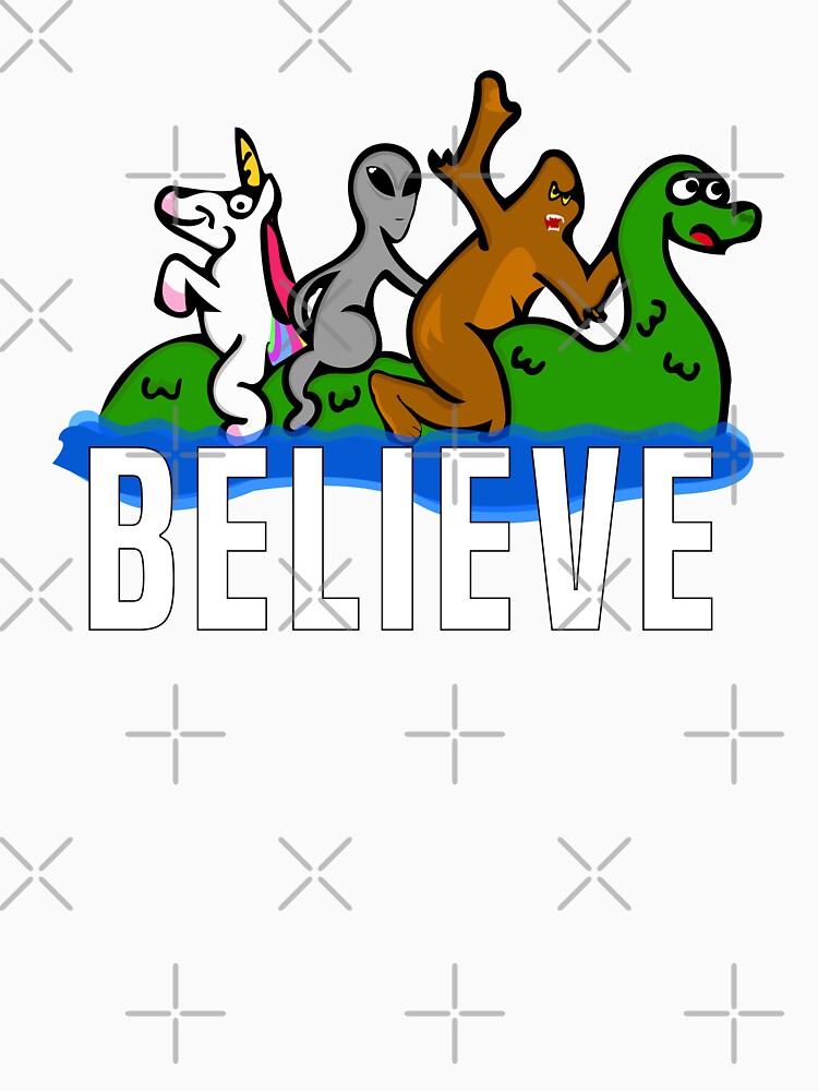 Bigfoot Unicorn Alien Riding Loch Ness Monster Believe by wrestletoys