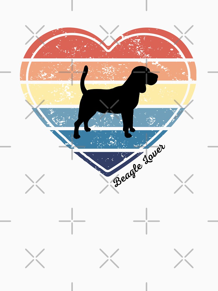 Beagle Lover Retro Sunset Heart by Print-A-Joke