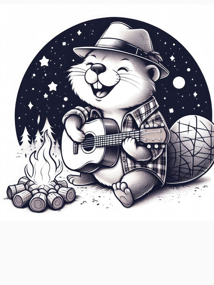 Beaver Playing Guitar by Art School Dropout