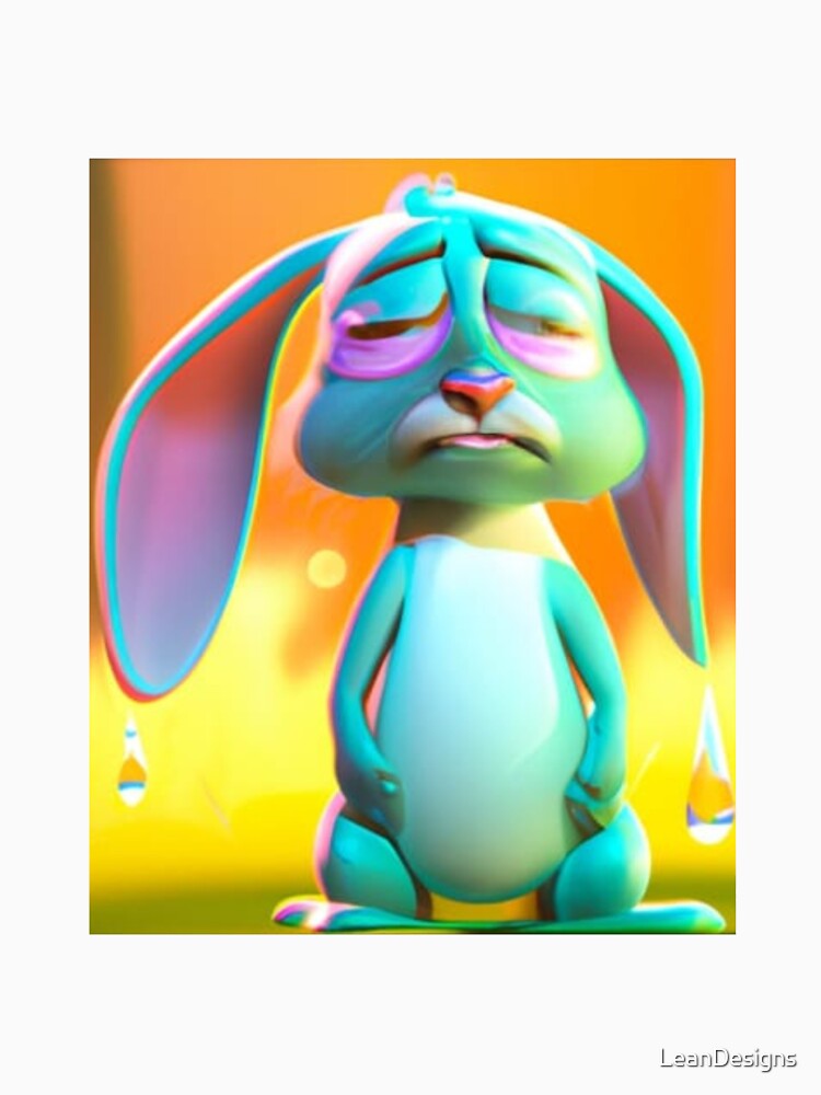 Very Sad Rabbit.  Crying Animals by LeanDesigns