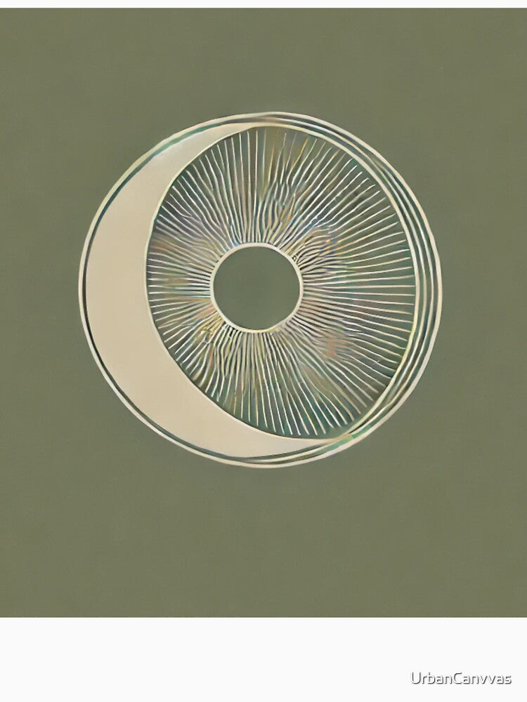Harmony in Green: Minimalist Sun/Moon by UrbanCanvvas