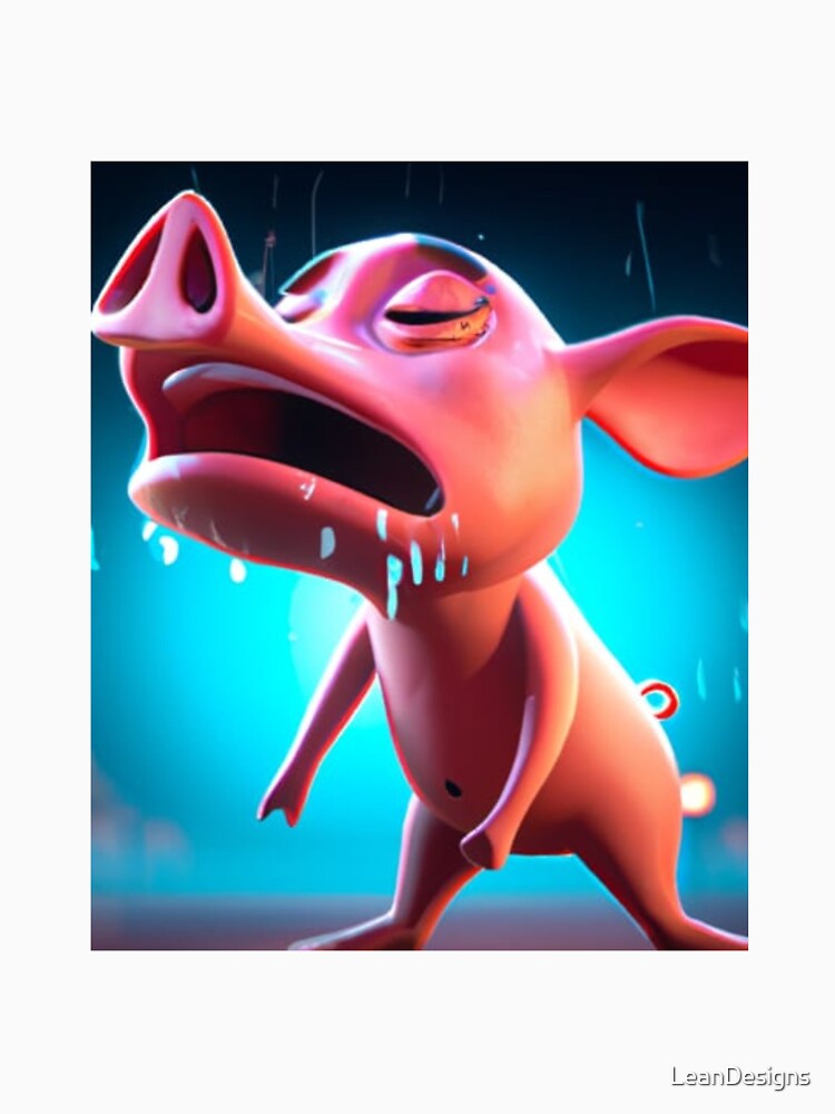 Very Sad Pig.  Crying Animals by LeanDesigns